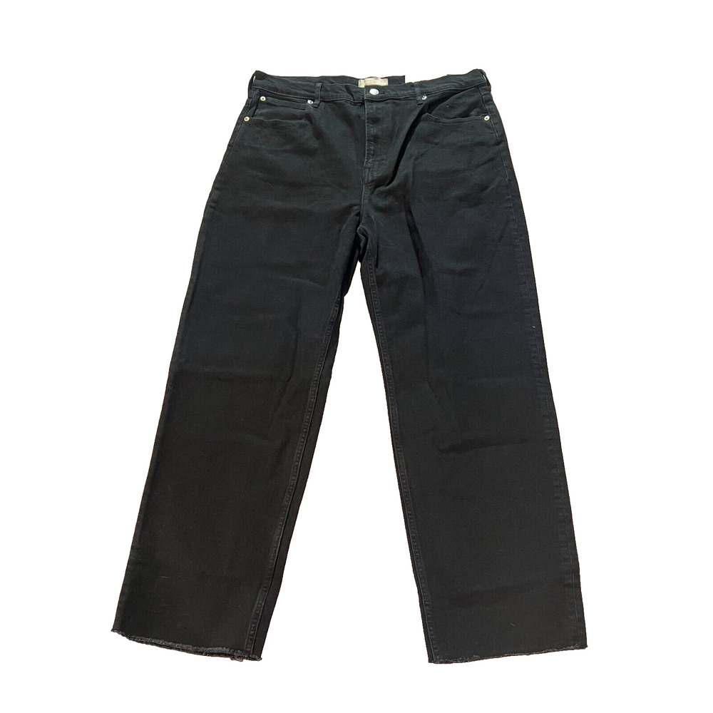 NWT Everlane Womens Black The Way High Straight Leg Jeans Size 33 Long High Rise